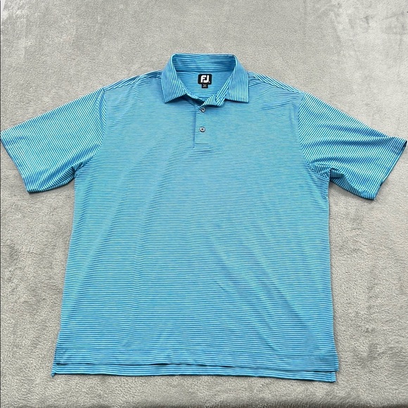FootJoy Other - FootJoy‎ XL Men's Blue Striped Polo Short Sleeve Shirt